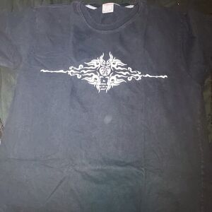 Men's Black Graphic Tee with White Design